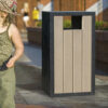 Afvalbak Jupiter 48 Buitenafvalbak Jupiter 70 liter van gerecycled kunststof voor openbare ruimte, camping, schoolplein en recreatiepark